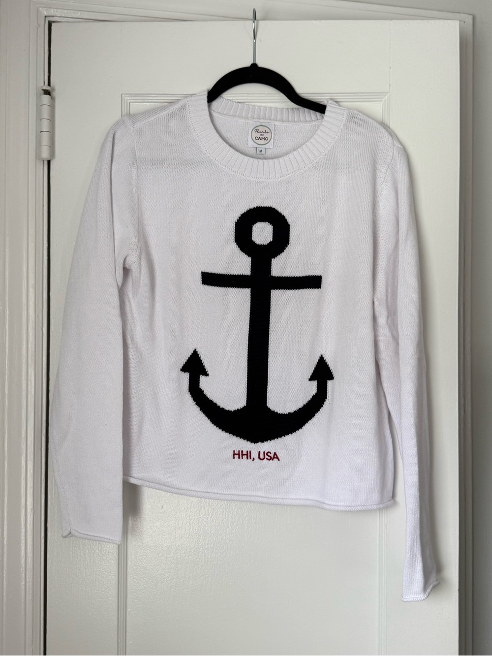 Anchor Sweater - White & Navy